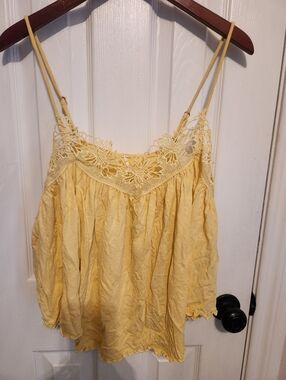Free People Kayla Crop Top Yellow Pineapple Color Ladies Size Medium